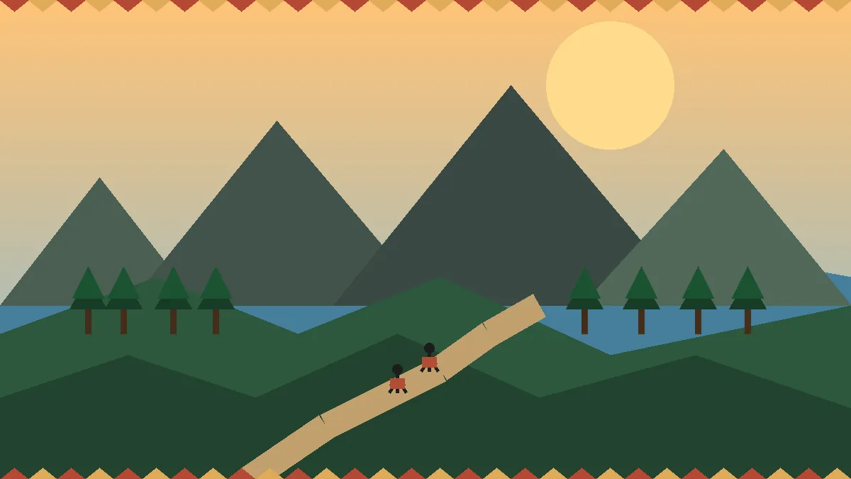 Illustrated Guatemala eco-tourism scene with volcanoes, hikers, lake, forest, and local culture